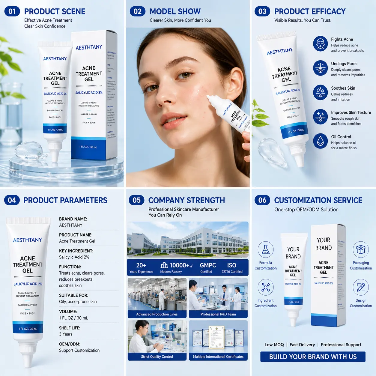 Private Label OEM Ance Pure Aloe Vera Whitening Cream Skin Care Anti-wrinkle Aloevera Soothing Gel
