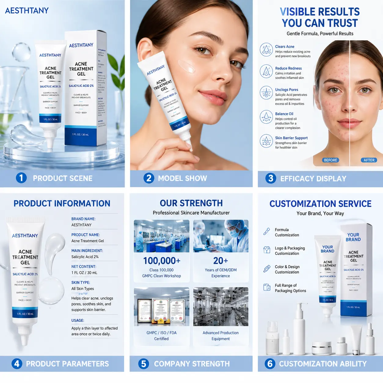 Private Label OEM Ance Pure Aloe Vera Whitening Cream Skin Care Anti-wrinkle Aloevera Soothing Gel