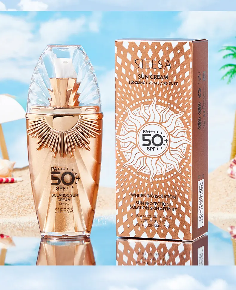 OEM Small Gold Pot High Times KOREAN Sunscreen Explosion SPF50 Transparent Isolation Cream Milk-proof Whitening Tiktok Vitamin E