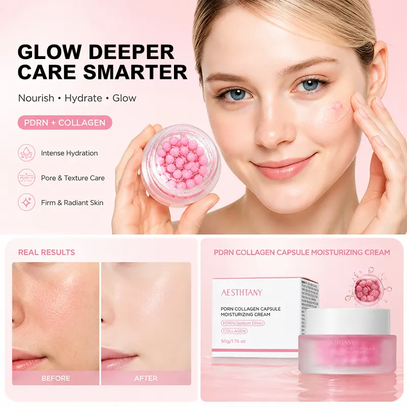 AESTHTANY Pdrn Collagen Capsule Cream Fragrance-Free Skin-Brightening Firming Nourishing Softening for Sensitive Skin 50ml GMP