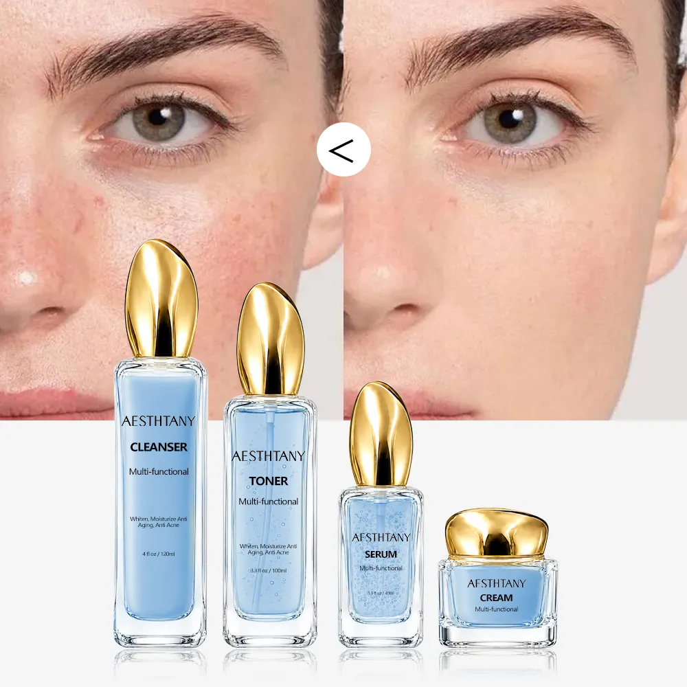 Korean Cosmetics Organic Skin Care Products Hyaluronic Acid Vitamin C Whitening Anti Aging Face Serum Cream Skin Care Set