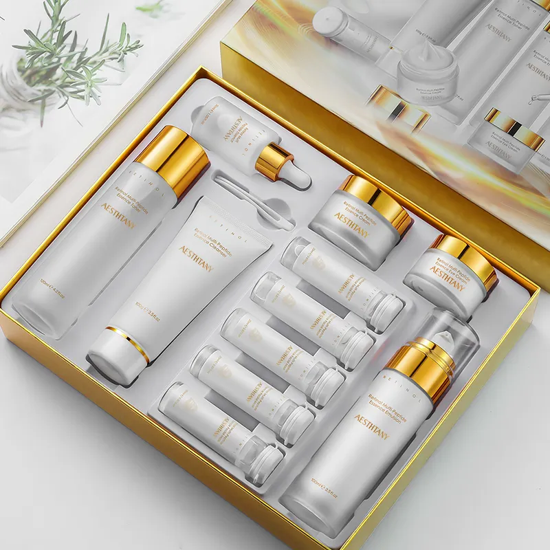 AESTHTANY Retinol Multi Peptides Korean Skin Care 11-Pieces Anti-Aging Hydration Luxury Face Care System Premium Beauty Skincare