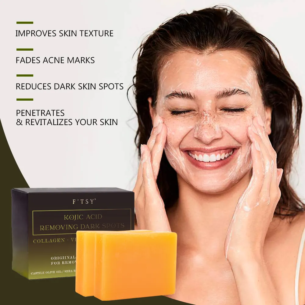 Kojic Acid Dark Spot Remover Soap Bars Skin Whitening Kojic Acid Tumeric Soap Bar Solid Tumeric and Kojic Acid Soap