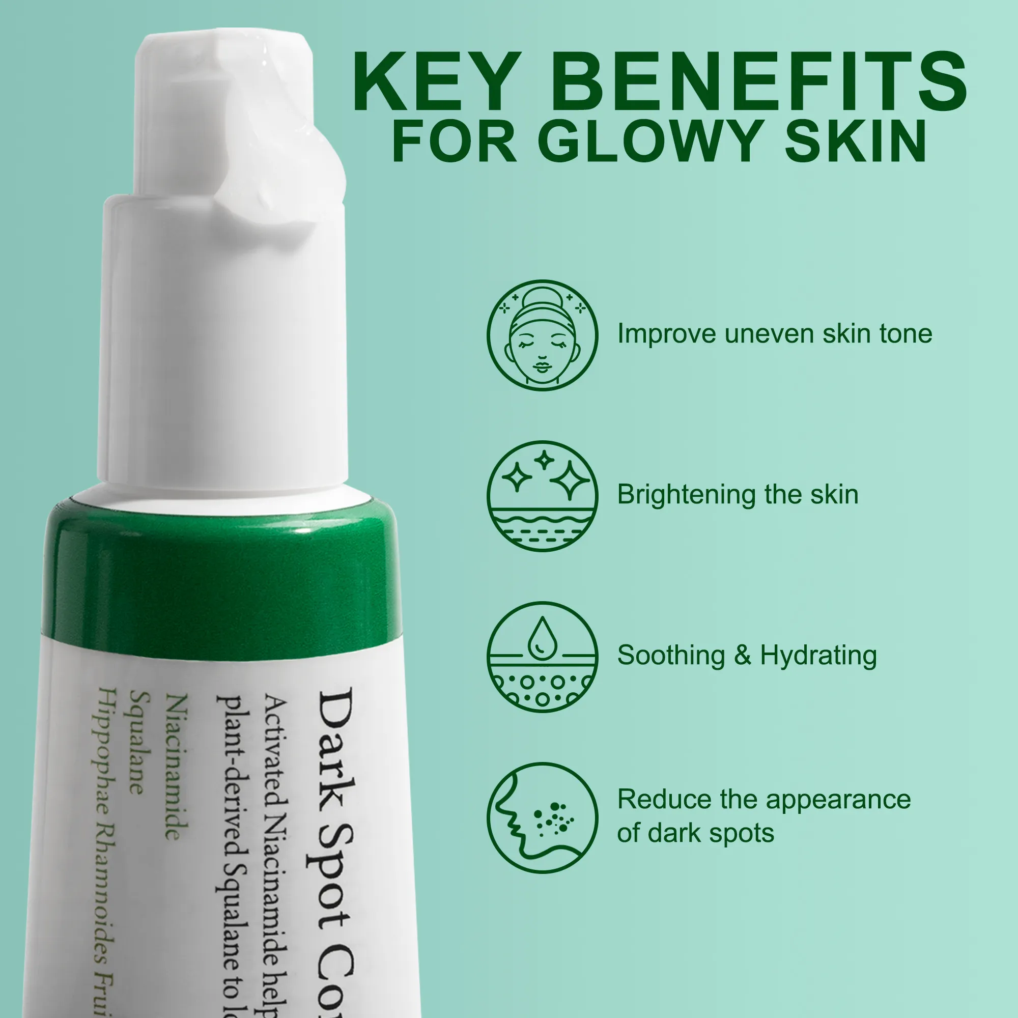 Wholesale Custom Natural Korean Brightening Improve Uneven Skin Tone Hydrating Dark Spot Correcting Glow Serum