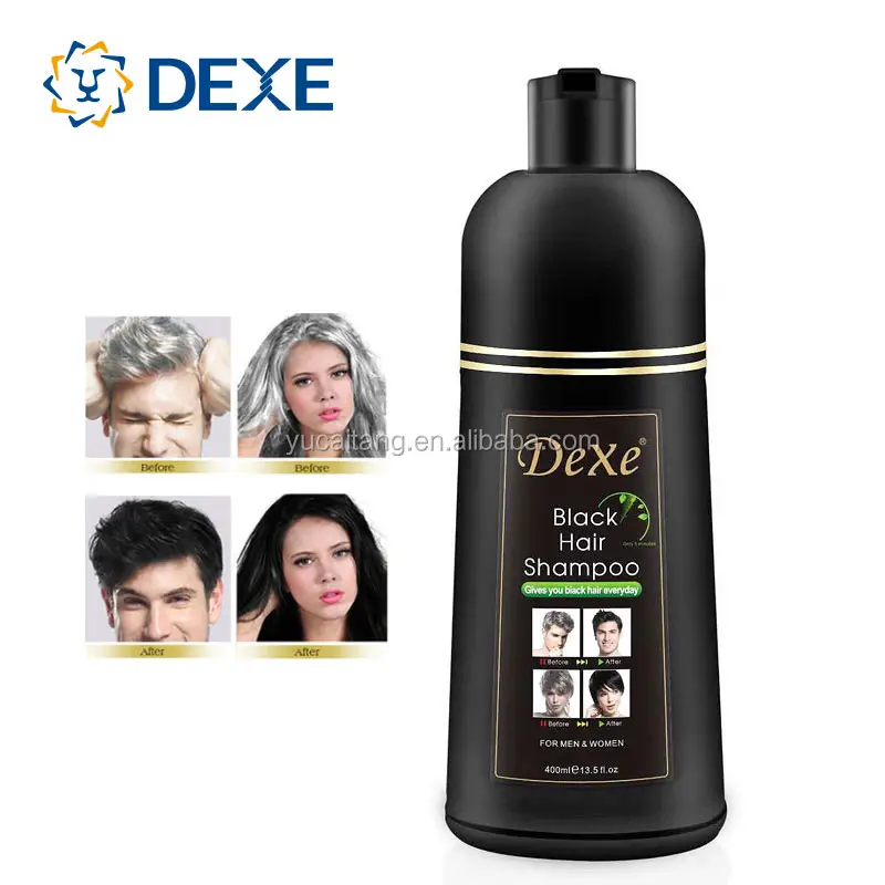 DEXE of Wholesale Natural Black Hair Dye Shampoo Hair Colour Dye Shampoo 3 in 1 for Men Women Home Salon Use Private Label OEM
