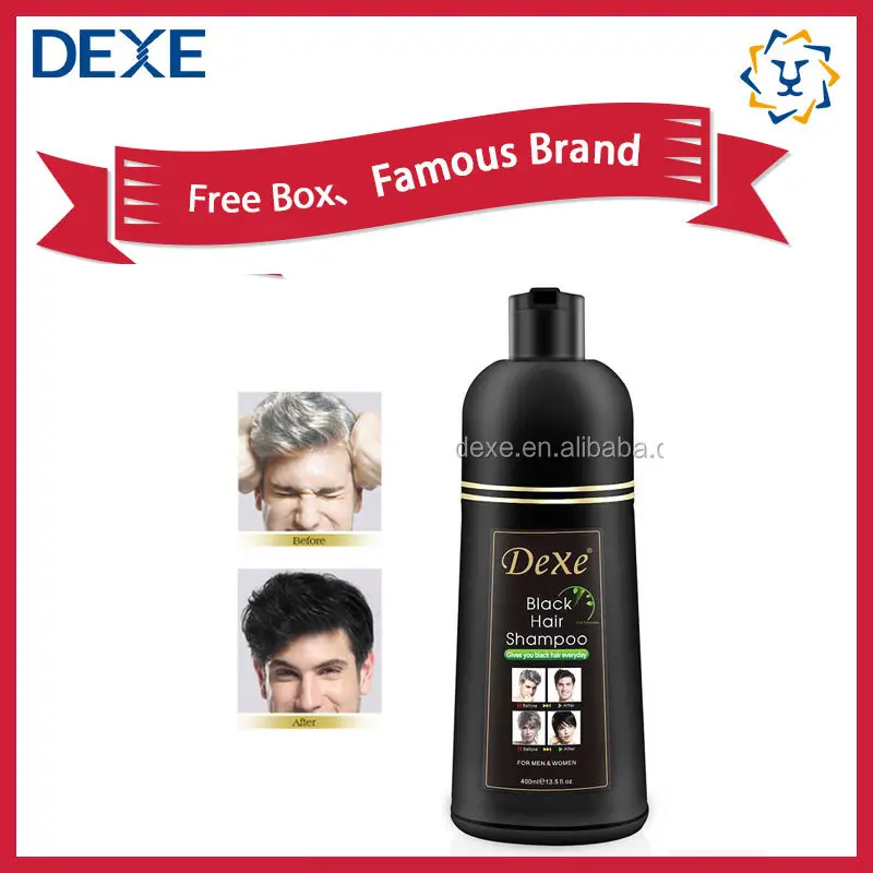 DEXE of Wholesale Natural Black Hair Dye Shampoo Hair Colour Dye Shampoo 3 in 1 for Men Women Home Salon Use Private Label OEM