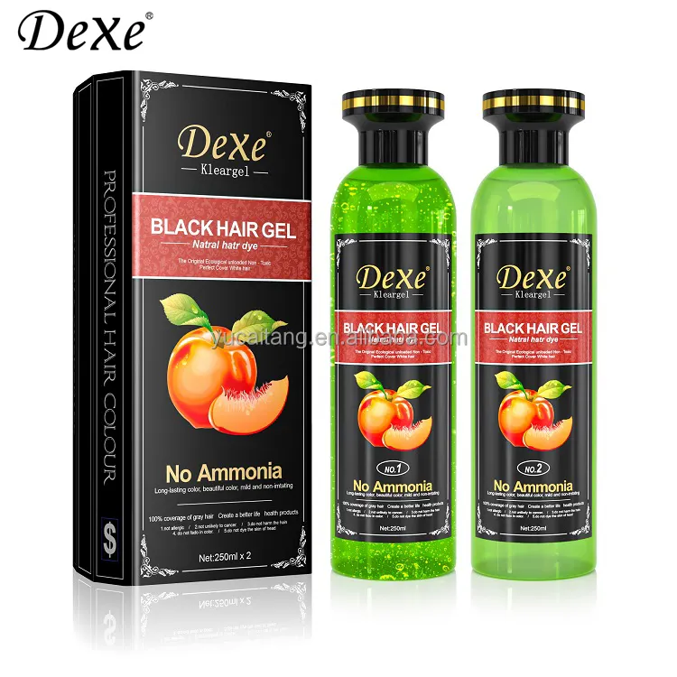 For Herbal Ammonia-Free Permanent Black Hair Color Dye Gel Shampoo 500ml*2 Natural Fruit Extract OEM ODM