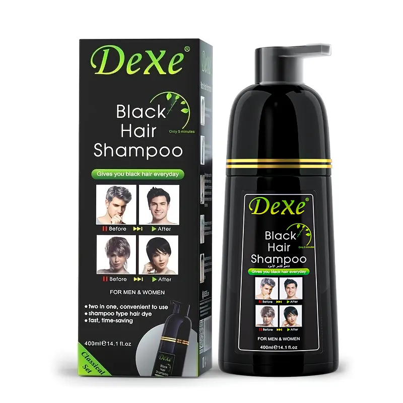 DEXE Cinema Speed Argan Oil Black Hair Color Shampoo Dye No Dark Skin 100% Cover Gray White Hair Original Factory Private Label