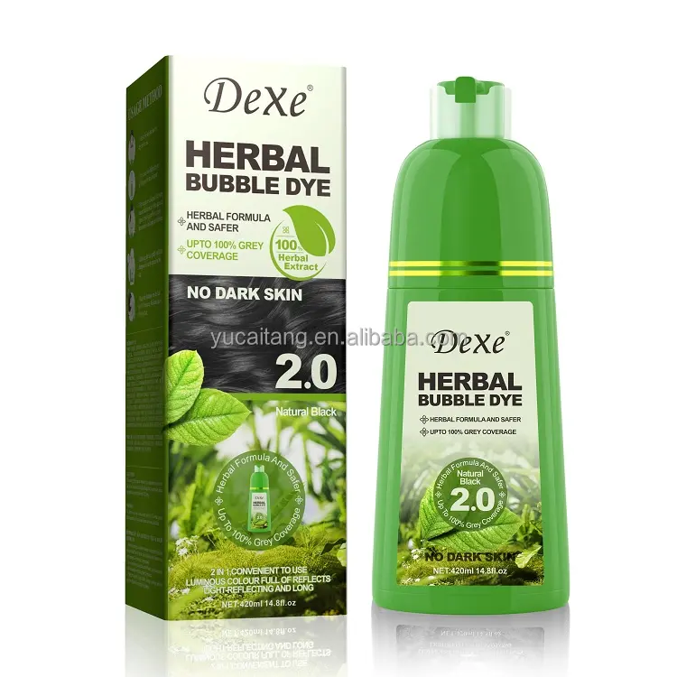 For Green Low MOQ Private Label OEM Herbal Permanent Hair Color Dye Cream Natural Black