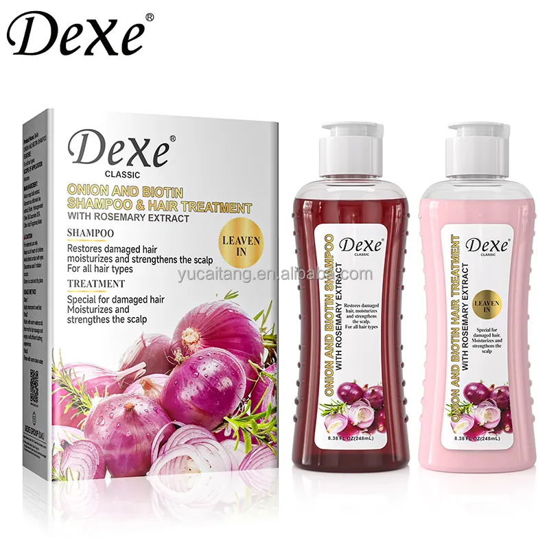 For Anti-Hair Loss Biotin Onion Rosemary Extract Leave-In Smoothing Shampoo Conditioner Set 500ml Moisturizing Nourishing DHT