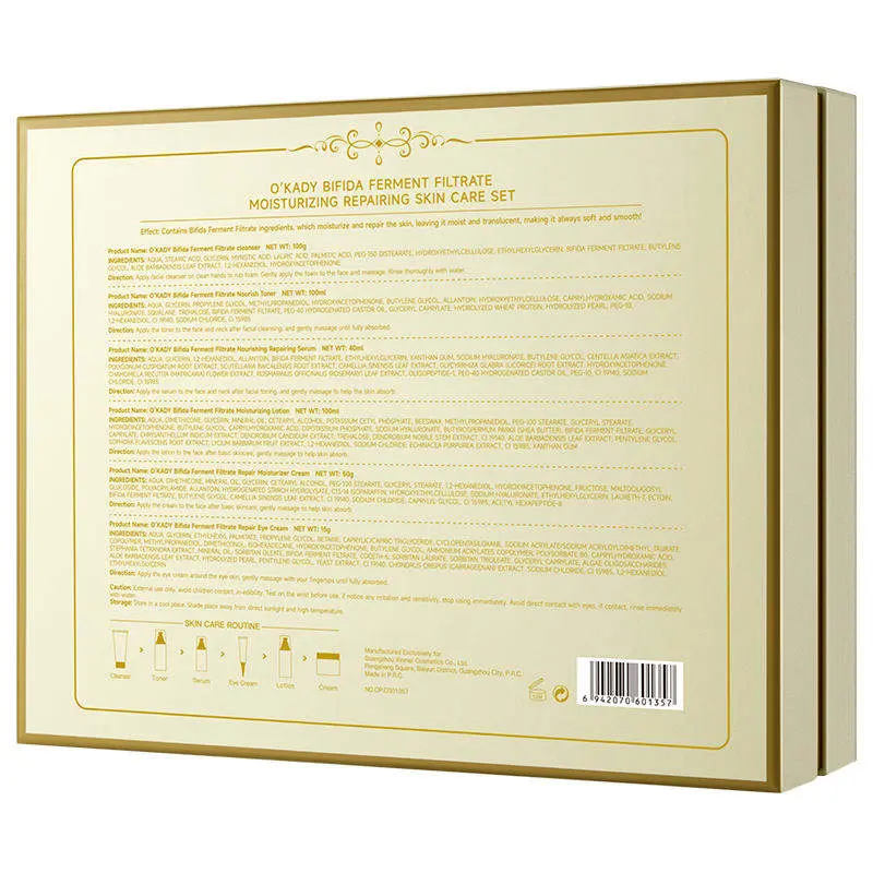 Custom Korean Skin Care 6-Piece Camellia Herbal AHA Anti-Aging Nourishing & Repair Facial Kit Unisex Style