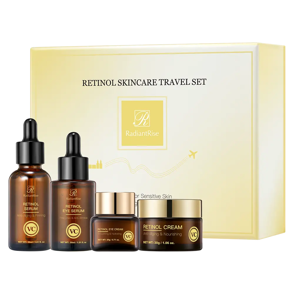 OEM Korean Skincare Astaxanthin Retinol Anti Wrinkle Firming Moisturizing 4 Pieces Skin Care Set for Women Beauty Wholesale