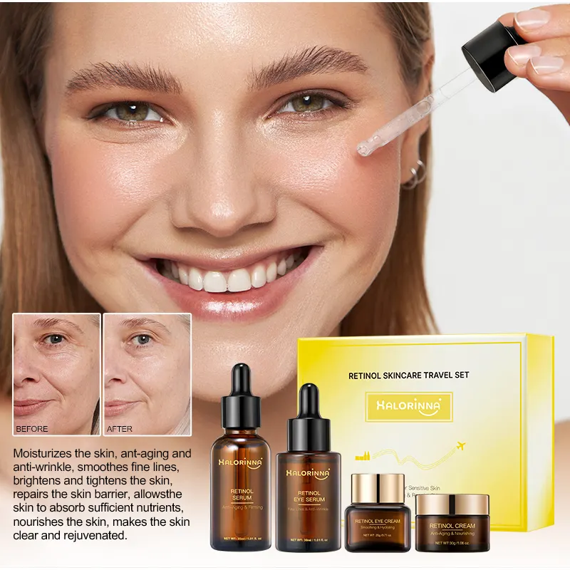 HALORINNA Retinol Daily Skin Care Travel Set Korean Luxury Hydration Glow Portable OEM Custom