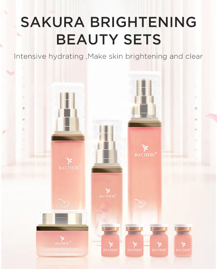 OEM High Quality Private Label Organic Moisturizing Whitening Brightening Vitamin C Skin Care Set for Dark Skin