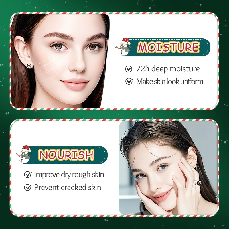 Hot Sale OEM SADOER Christmas Avocado Hyaluronic Acid Face Moisturizing Cream & Lotion 6-Piece Skincare Gift Set Wholesale