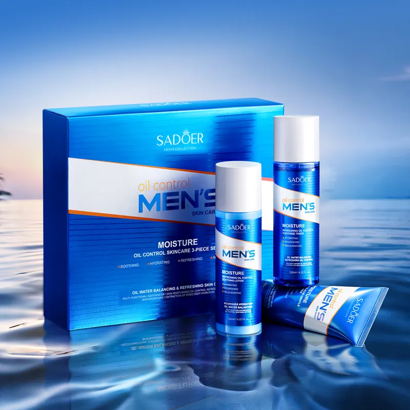 Factory Custom SADOER Natural Men's Facial Skin Care Oil Control Moisturizing Whitening Kit Private Label for Oily Skin