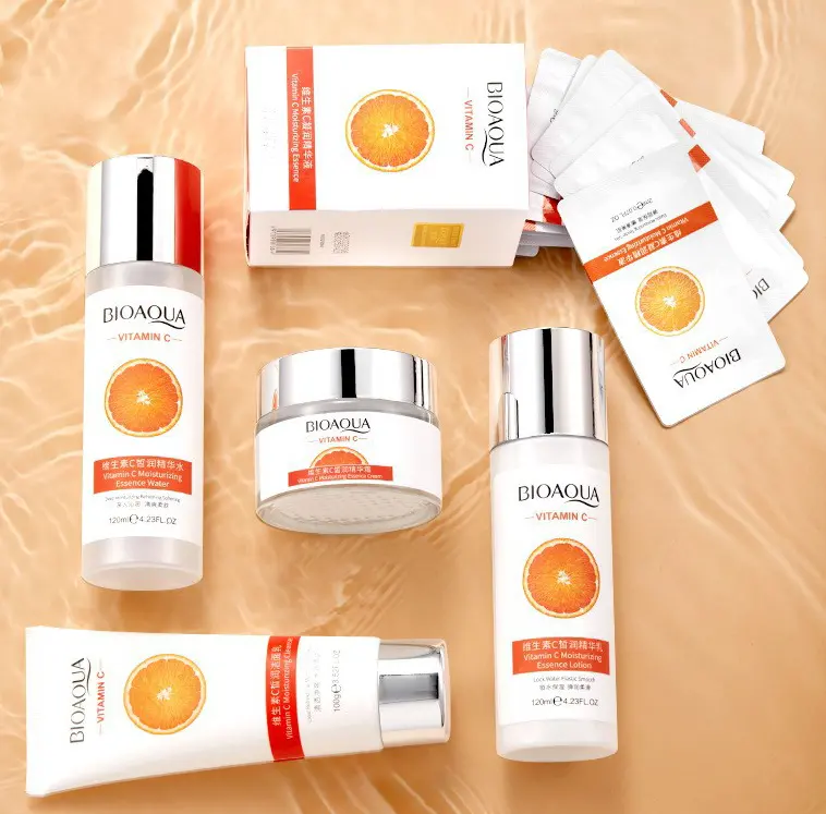 Bioaqua OEM New Best Sales Vitamin C Brightening Face Skin Care Anti Aging Repairing Skincare Kit Skin Care Set
