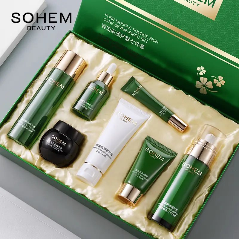 SOHEM Luxurious Anti-Aging Facial Skin Care Set with Witch Hazel & Ganoderma Jojoba Oil-Moisturizing & Nourishing