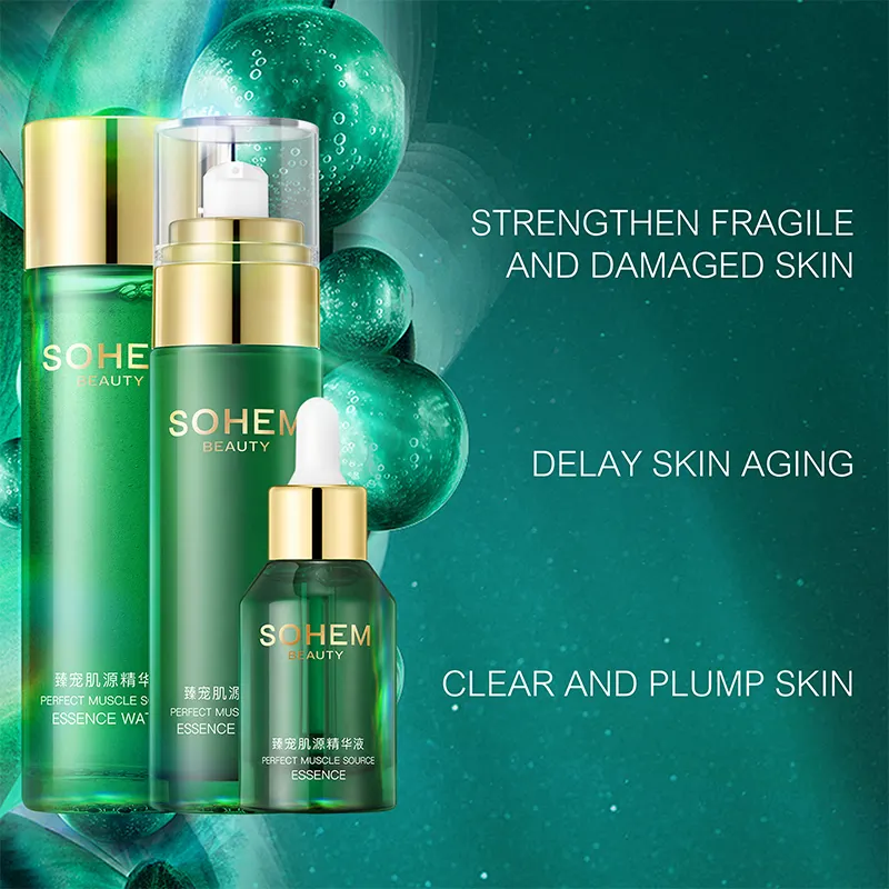 SOHEM Luxurious Anti-Aging Facial Skin Care Set with Witch Hazel & Ganoderma Jojoba Oil-Moisturizing & Nourishing
