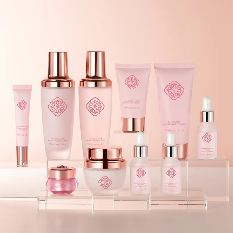 Custom Logo Private Label Package Ceramide Ganoderma Herb Atrum Repairing Anti-Aging Rejuvenate 10-Piece SKIN CARE SET for Glow