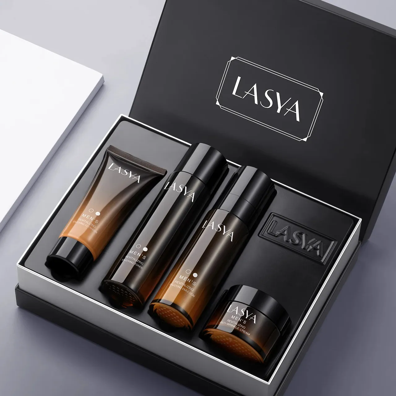OEM Men Care Face Cleanser Cleansing Maris Sal Oil Control Moisturizer Niacinamide Brighten Skin Toner 4-Piece Skin Care Set