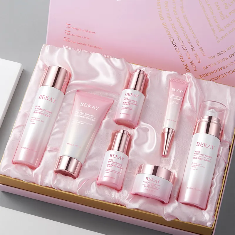 Vitamin C Cactus Ganoderma Witch Hazel Creams OEM/ODM Adult Anti-Wrinkle Whitening Anti-Aging Moisturizing Firming 7-Piece Skin