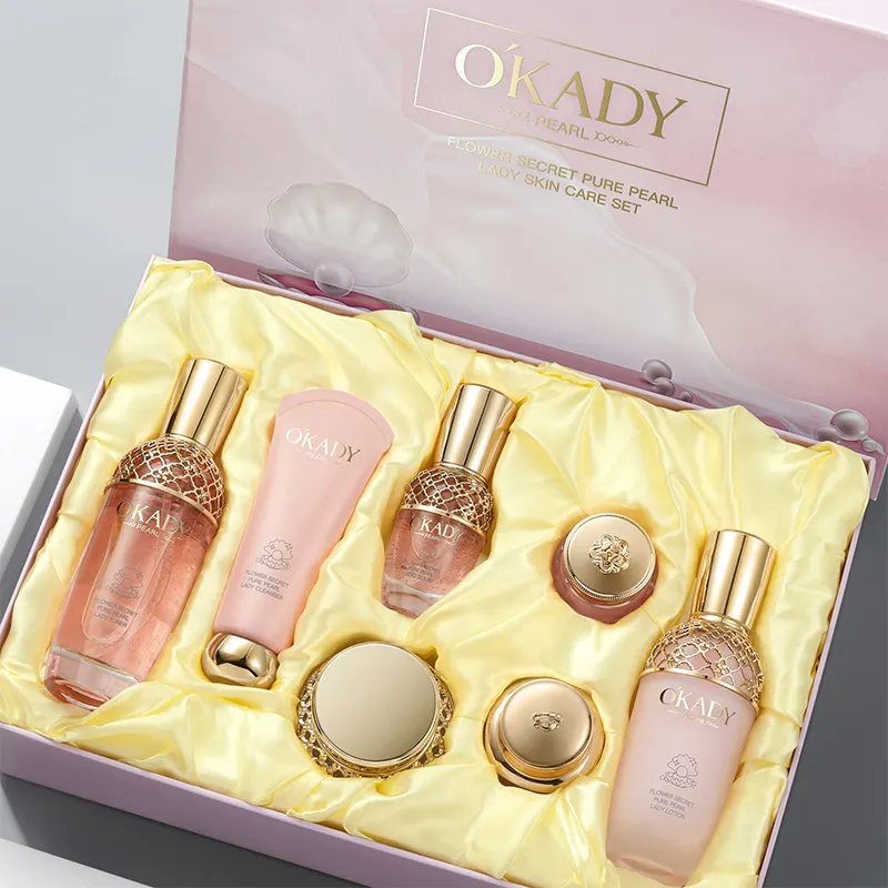 Face Care Anti-Wrinkle Whitening Brightening Hydrating Moisturizing Flower Pure Pearl Skin Care Product Care Set Skincare Set