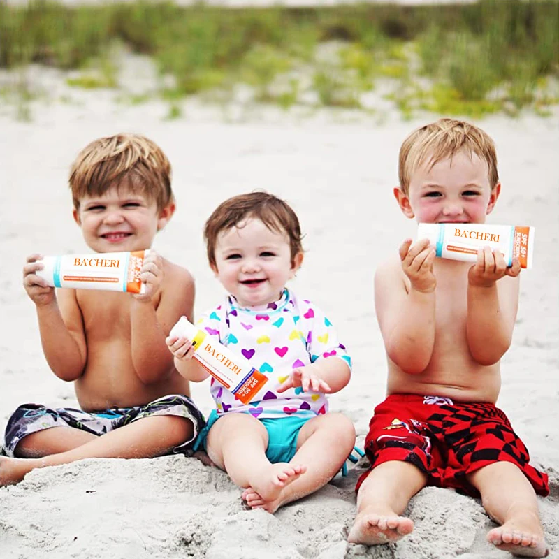 Kangrong ODM OEM Vegan Mineral Sun Lotion SPF 50+ Hyaluronic Acid Water Resistant Baby Sunscreen