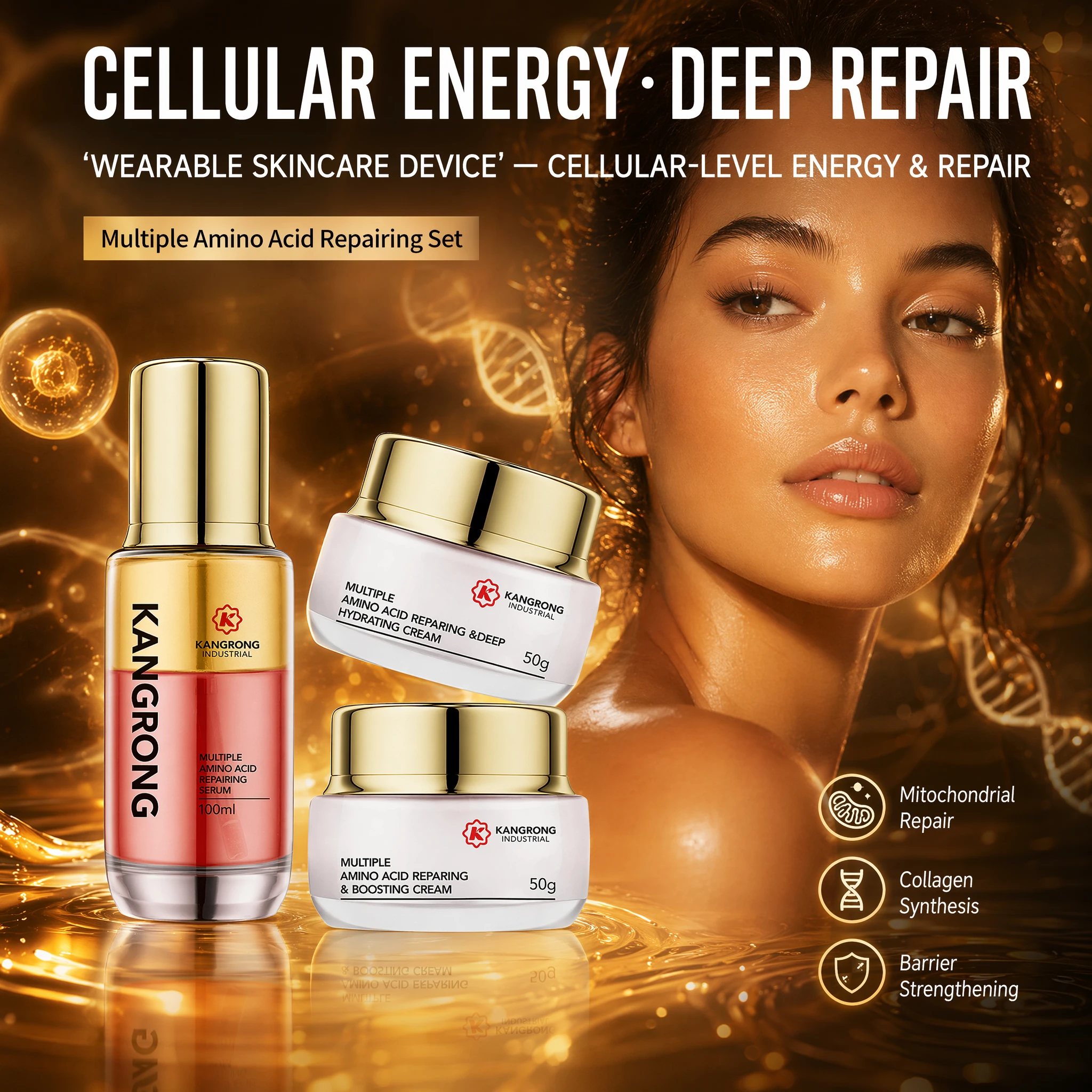 Contract Manufacturing Amino Acid Squalene Face Skincare Set FDA Registered Facility MoCRA Ready PhD Formula Private Label All