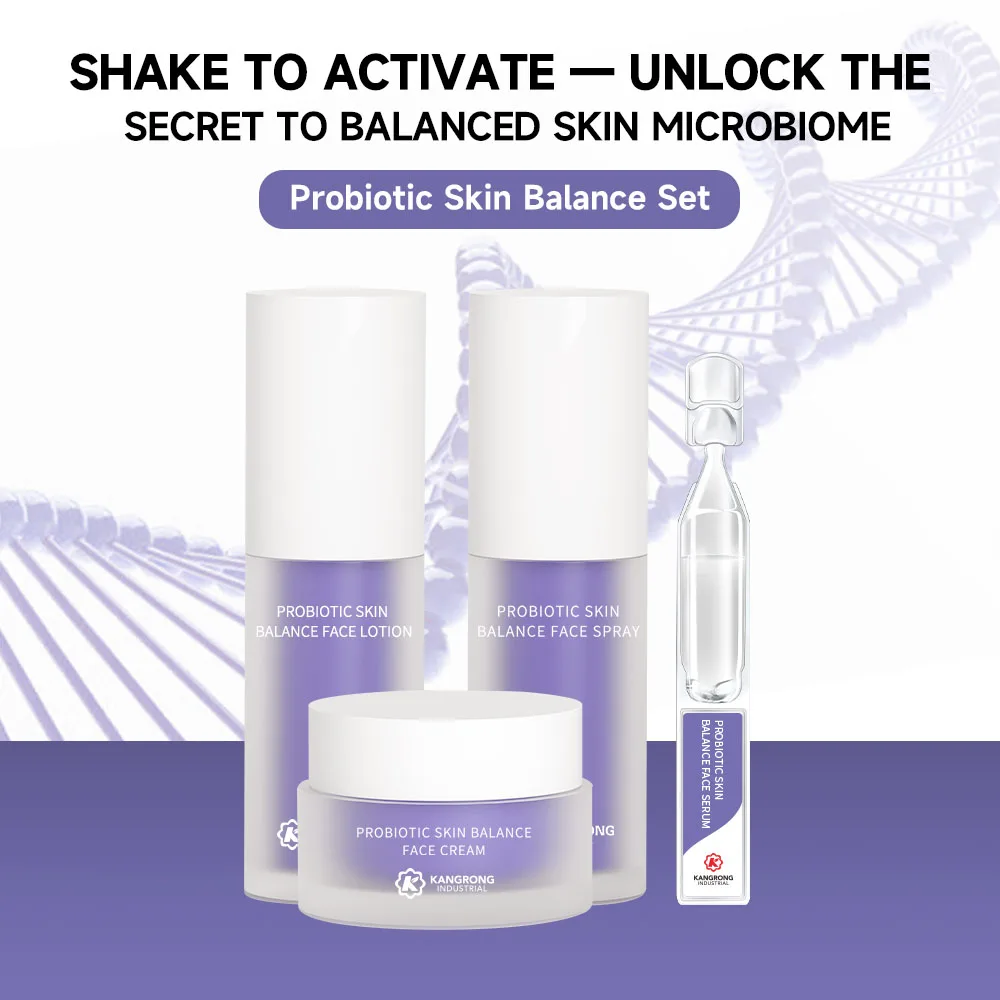 Private Label Probiotic Skin Balance Ance Face Serum & Cream Brightening Skincare Set for Women All Skin Types