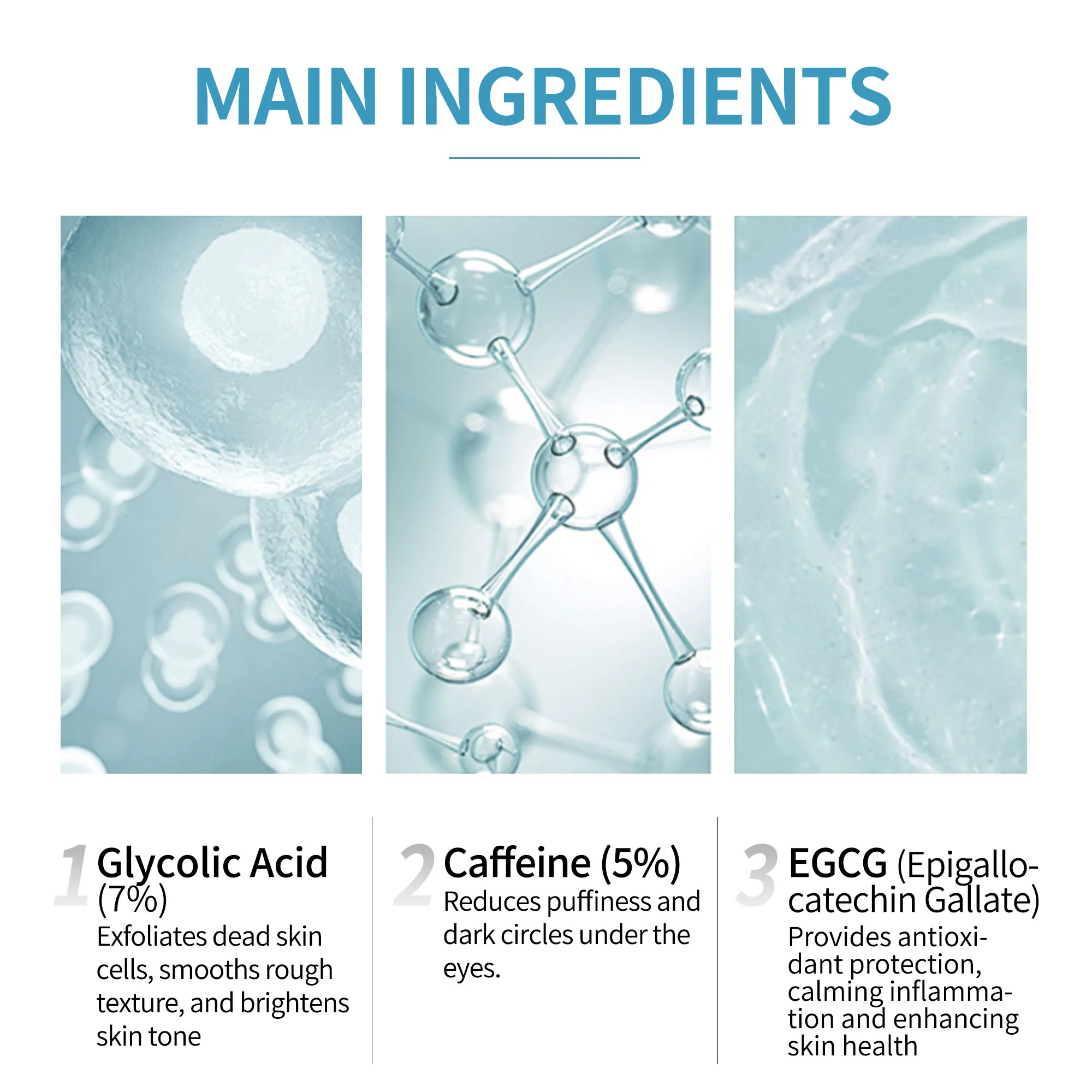 Custom Dual-Product Unisex Adults Skin Care Set Glycolic Acid Toner Caffeine Solution Targets Dead Skin Cells Dark Circles Skin