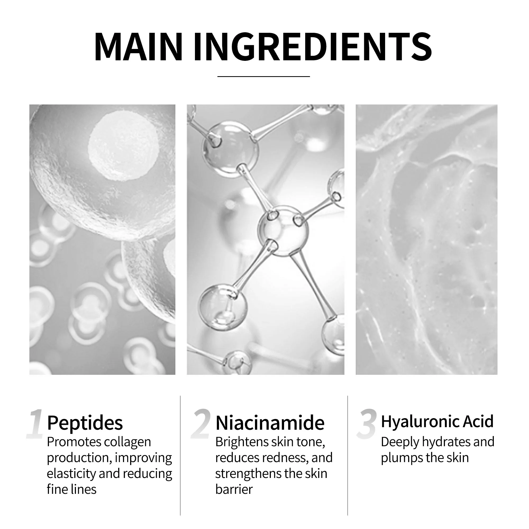 GMPC Factory Private Label Glass Skin Kit Niacinamide Peptides Cleanser Hydrating Moisturizer Antioxidant Serum MoCRA Ready