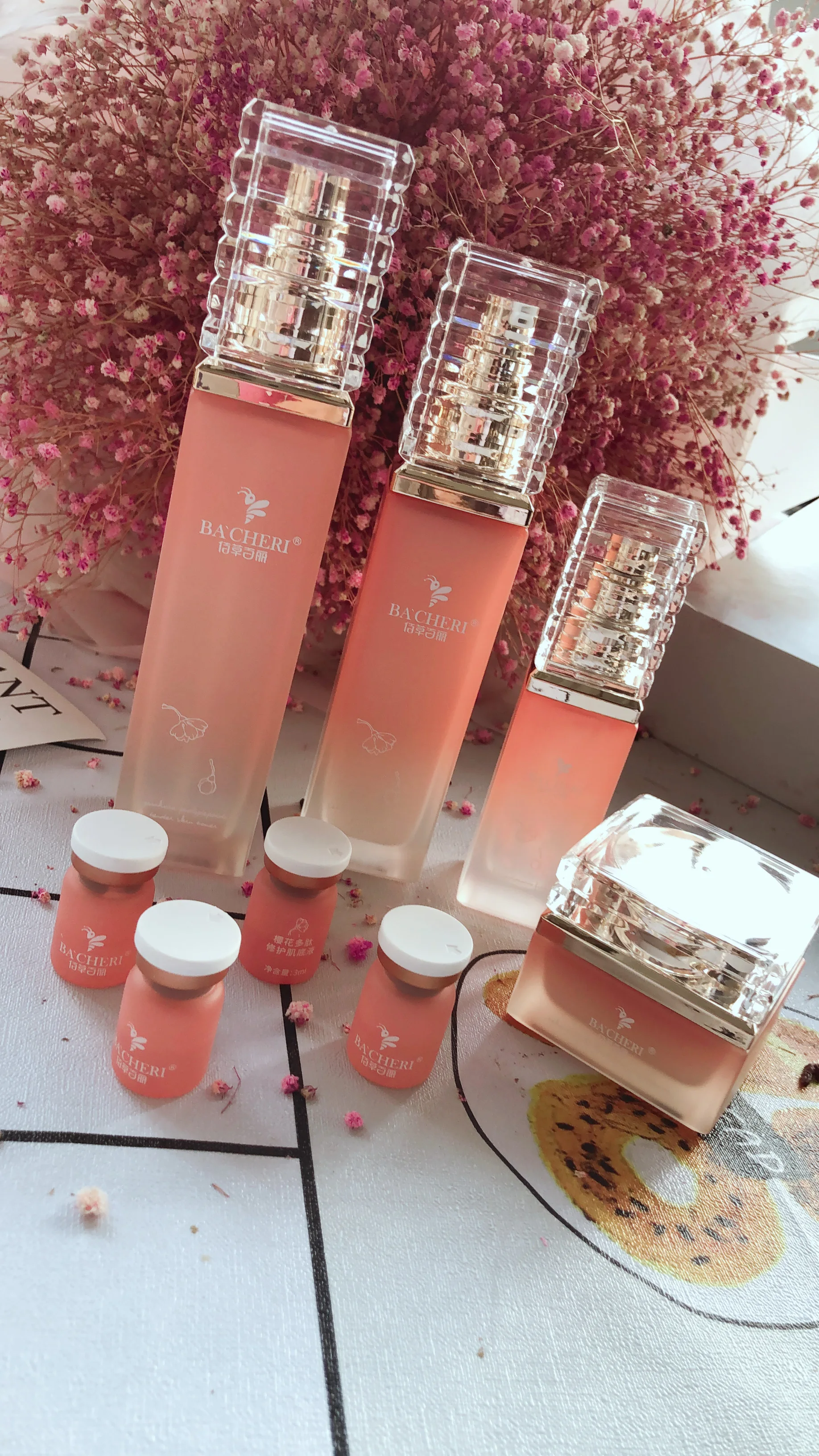 Advanced Prunus Serrulata Herbal Organic Anti-Aging Vitamin C Moisturizing Whitening Radiance Face Skin Care Set Professional