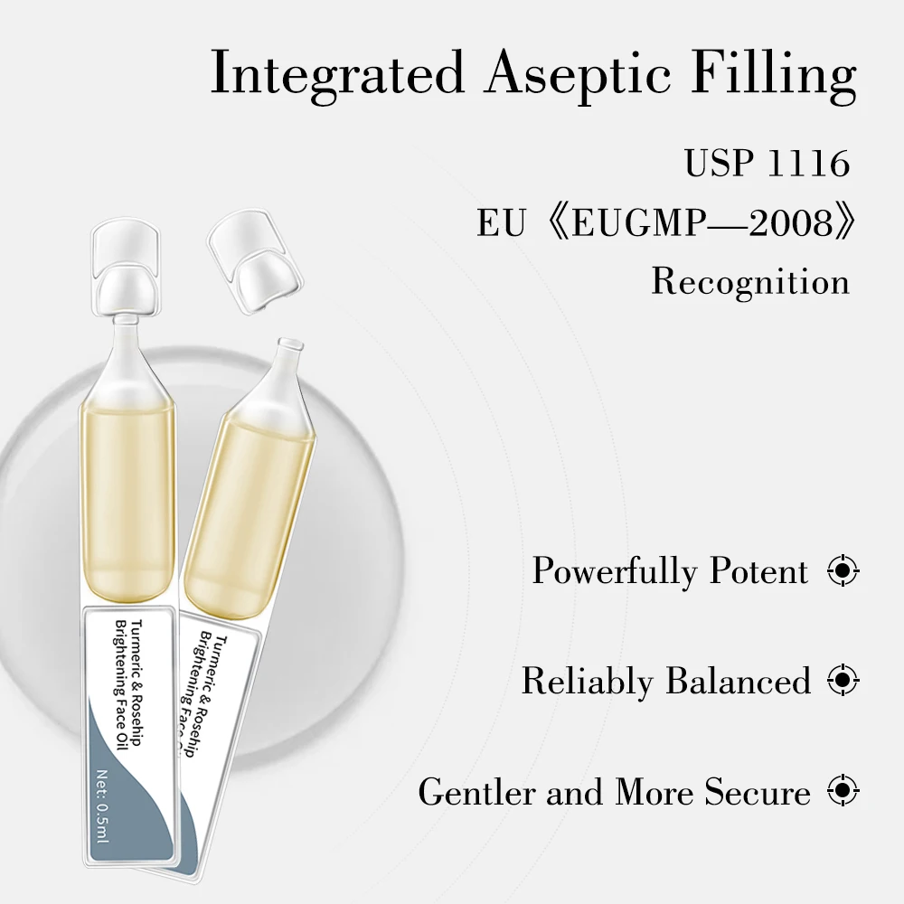 Turmeric & Rosehip Brightening Face Oil Serum Ampoules for Dullness and Inflammation and Hyperpigmentation