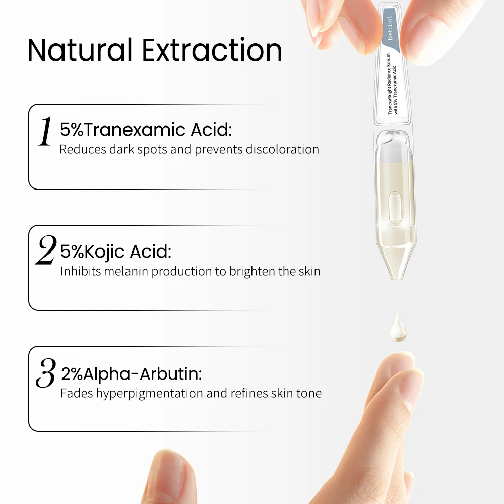 GMPC Factory 5% Tranexamic Acid Brightening Serum Gentle Sensitive Skin Aseptic Silicone Free Soothing Redness OEM MoCRA Ready