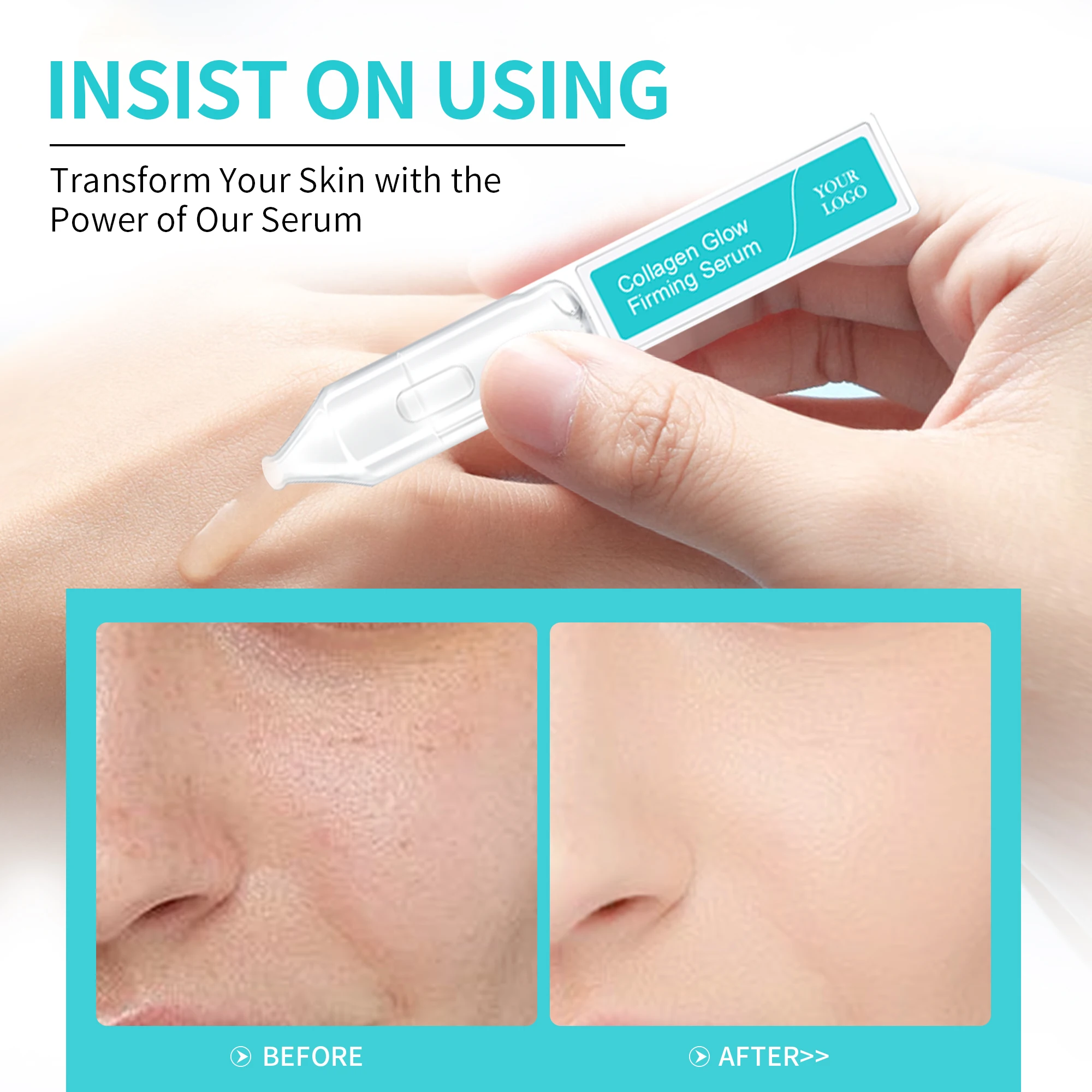 GMPC Factory Vegan Collagen Cica Firming Anti Aging Capsule Face Serum Fragrance Free Fine Lines OEM MoCRA Ready