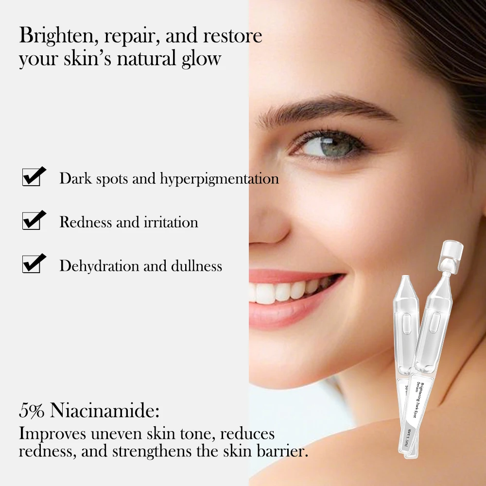OEM/ODM 2% Tranexamic Acid Brightening Dark Spot Face Serum Tubes with 5% Niacinamide Target Redness and Irritation