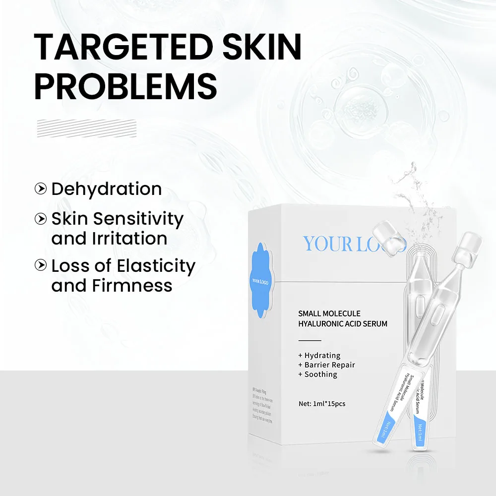 Small Molecule Hyaluronic Acid Liquid Face Serum for Fine Line and Intense Hydration Facial Moisturizer Visibly Plumped Skin
