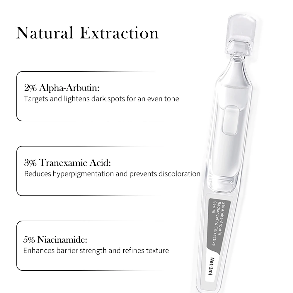 GMPC Factory 2% Alpha Arbutin 3% Tranexamic Acid Brightening Face Serum Dark Spots OEM MoCRA Ready