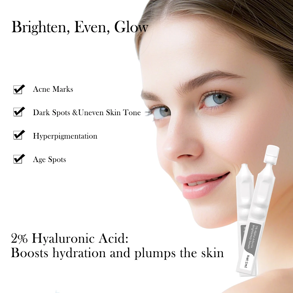 GMPC Factory 2% Alpha Arbutin Ferulic Acid Brightening Anti Aging Hydrating Face Serum OEM Wholesale MoCRA Ready