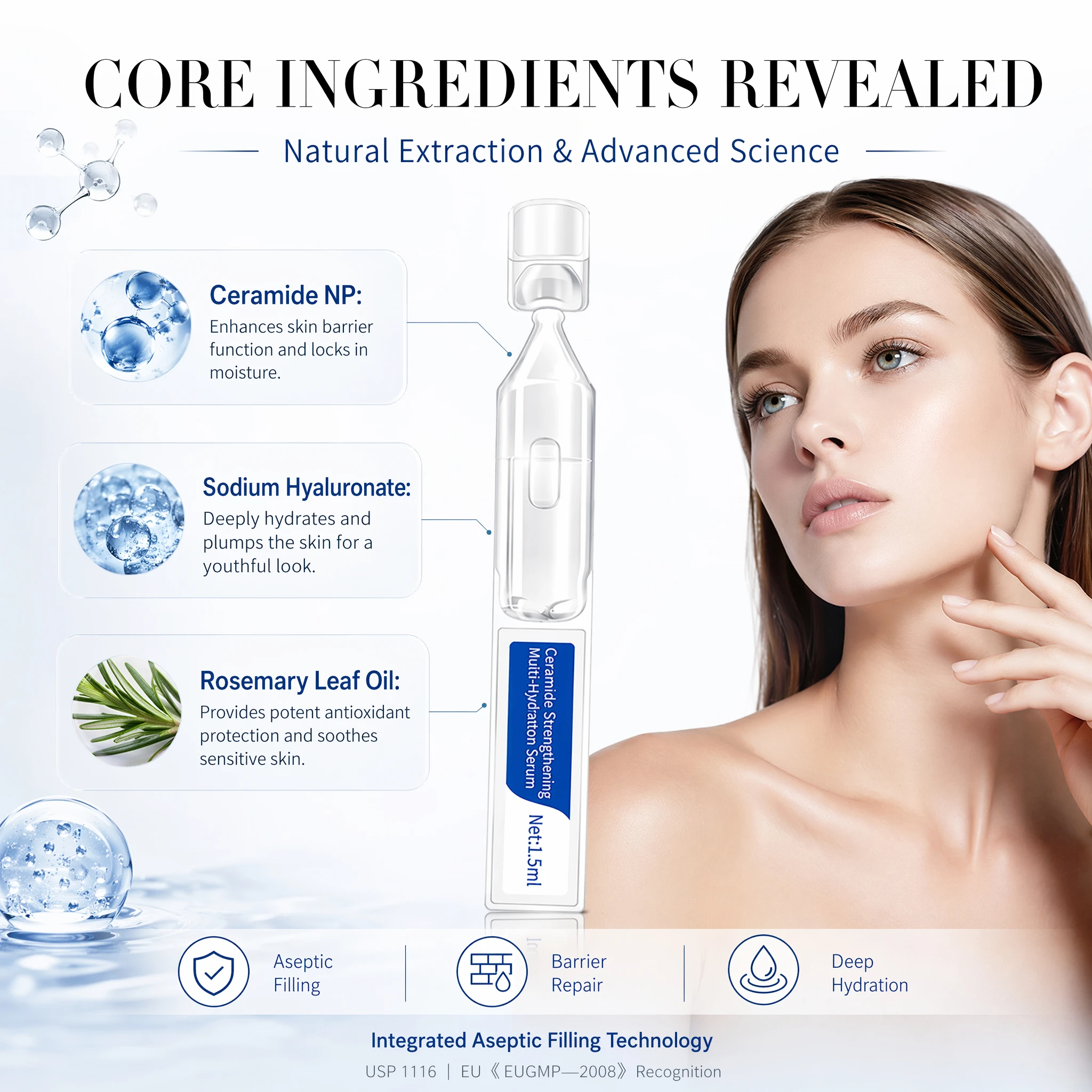 Contract Manufacturing CeramideNP Complex Barrier Repair Face Serum Liquid MultiLayer Hydration Strengthening Vegan All Skin