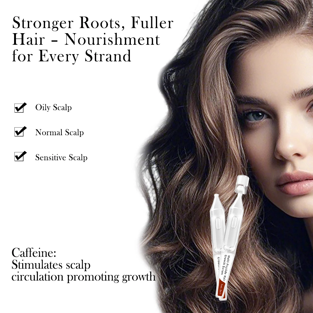 GMPC Factory Caffeine Biotinoyl Tripeptide 1 Hair Serum Strengthening Thickening Pea Extract for Thinning Hair MoCRA Ready