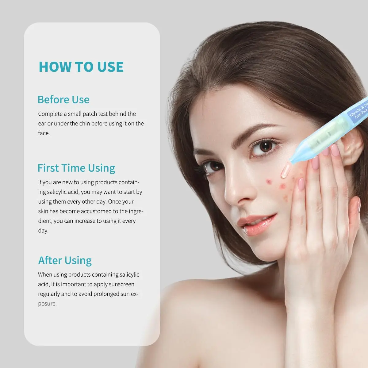 AHA BHA Exfoliating Facial Serum Capsules Salicylic Acid for Hydrating Smoothing Anti-Aging Skin Care Paraben-Free OEM/ODM