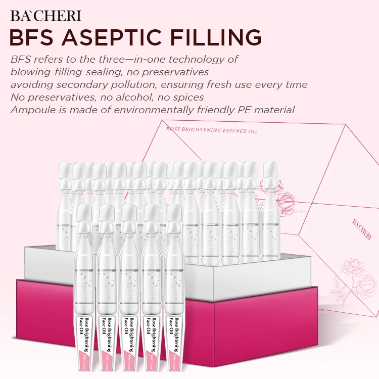 OEM Wholesale Private Label Skin Care Organic Anti Aging Moisturizing Whitening Rose Brightening Skin Repair Ampoule Face Oil