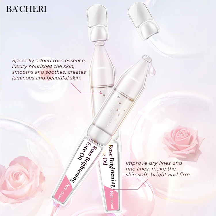 OEM Wholesale Private Label Skin Care Organic Anti Aging Moisturizing Whitening Rose Brightening Skin Repair Ampoule Face Oil