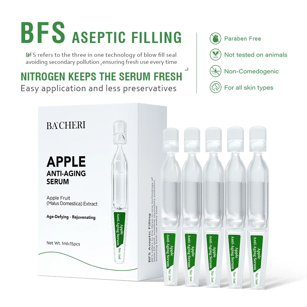 GMPC Factory Apple Extract Peptide Collagen Antioxidant Anti Wrinkle Anti Aging Serum Brightening Private Label MoCRA Ready